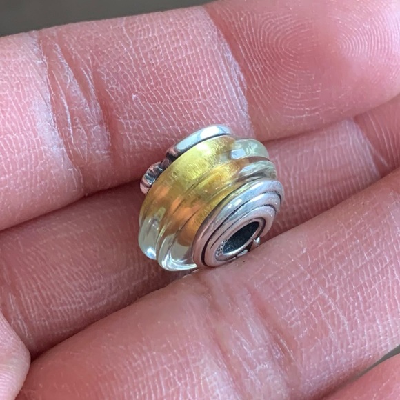 NWOT Shooting Star Grooved Murano Glass Charm Sterling Silver 925 - Picture 10 of 12